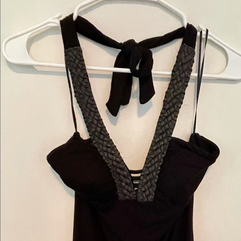 Designer (GUESS) black halter tank top.